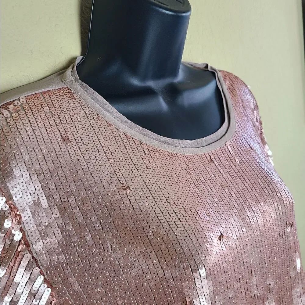 AS by DF Rose Gold Sequined Top - Picture 3 of 7